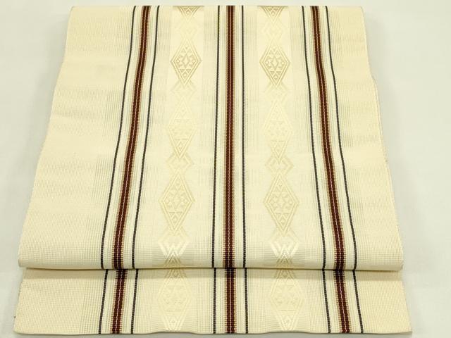 平和屋着物*夏物 本場筑前博多織 八寸名古屋帯 菱間道 正絹 逸品 CABI5408rv