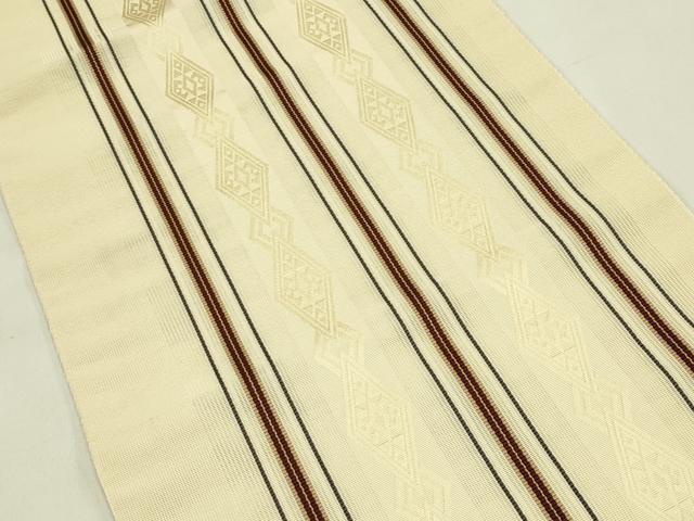 平和屋着物*夏物 本場筑前博多織 八寸名古屋帯 菱間道 正絹 逸品 CABI5408rv