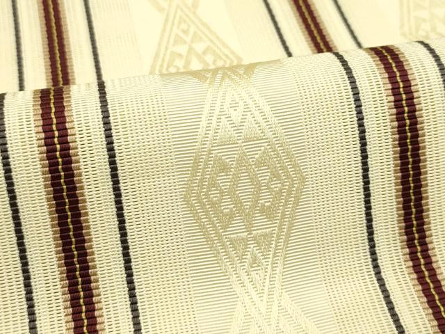 平和屋着物*夏物 本場筑前博多織 八寸名古屋帯 菱間道 正絹 逸品 CABI5408rv
