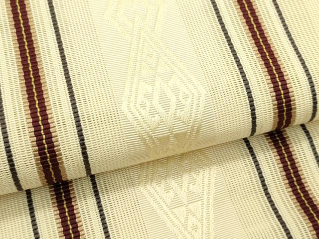 平和屋着物*夏物 本場筑前博多織 八寸名古屋帯 菱間道 正絹 逸品 CABI5408rv