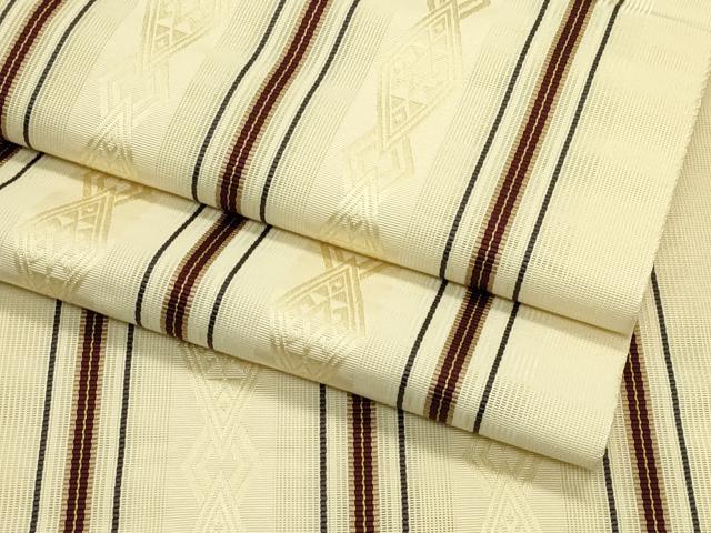 平和屋着物*夏物 本場筑前博多織 八寸名古屋帯 菱間道 正絹 逸品 CABI5408rv