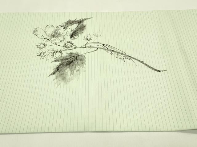 平和屋着物*夏物 絽塩瀬 九寸名古屋帯 作家物 手描き 草花文 正絹 逸品 CABI5421rv