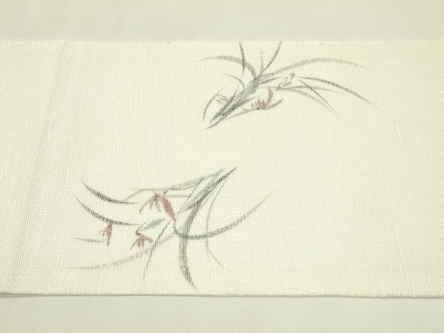 平和屋着物*夏物 九寸開き名古屋帯 手描き 草花文 正絹 逸品 CABI5422rv