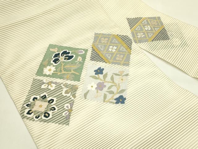 平和屋着物*夏物 八寸名古屋帯 絽綴れ 菱花文 金銀糸 正絹 逸品 CABI5429rv