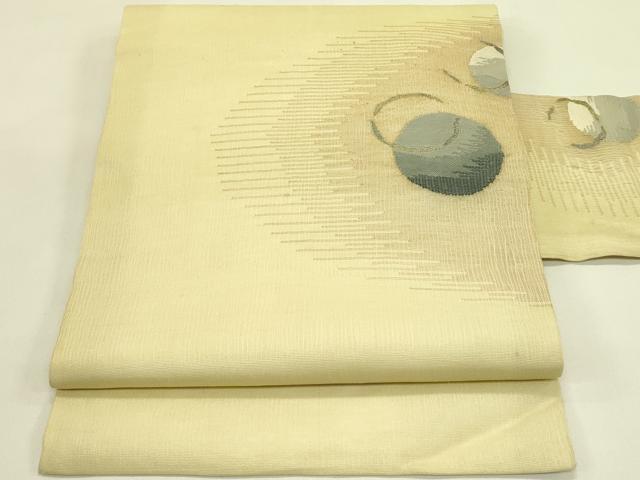 平和屋着物*夏物 九寸名古屋帯 すくい織 抽象文 金銀糸 正絹 逸品 CABI5442rv