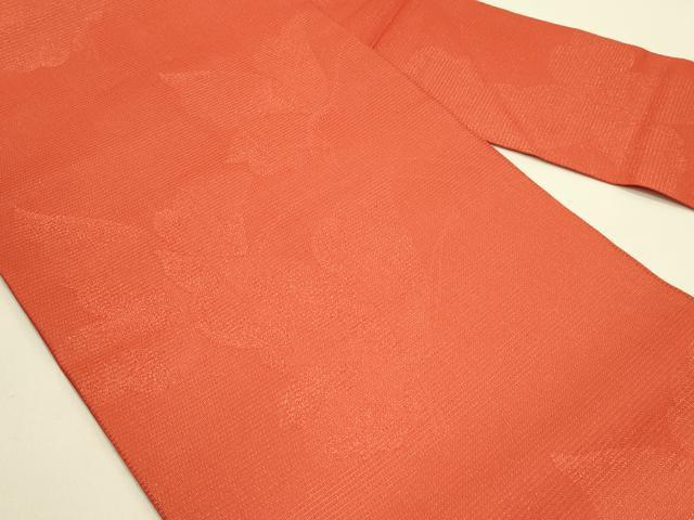 平和屋着物*夏物 九寸名古屋帯 舞蝶文 樺色 銀通し地 正絹 逸品 CABI5443rv