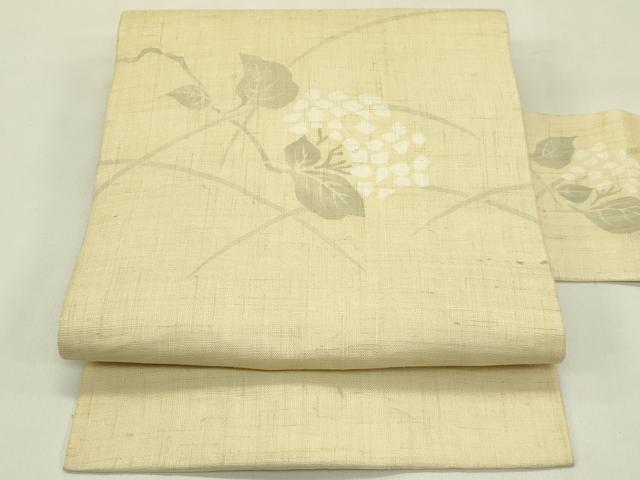 平和屋着物*夏物 九寸名古屋帯 紫陽花 麻 逸品 CABI5447rv