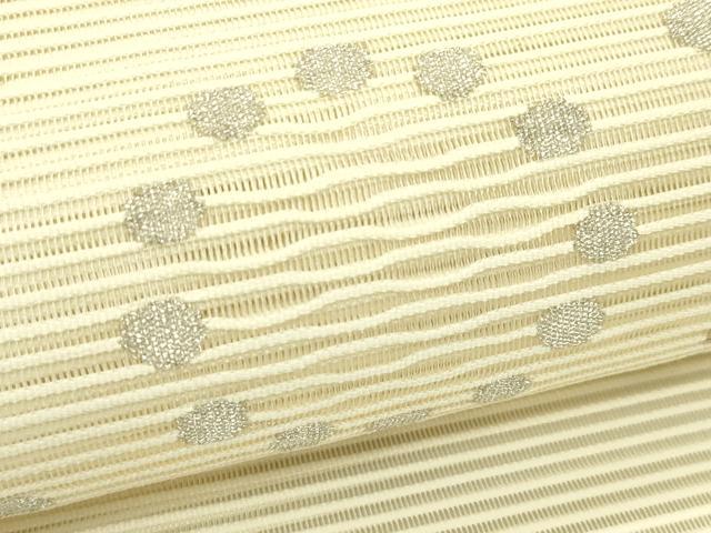 平和屋着物*夏物 八寸名古屋帯 絽綴れ 丸文 金銀糸 正絹 逸品 CABI5451rv