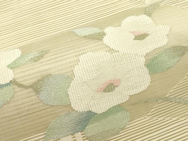 平和屋着物*夏物 八寸名古屋帯 絽綴れ 流水草花文 金銀糸 正絹 逸品 CABI5458rv