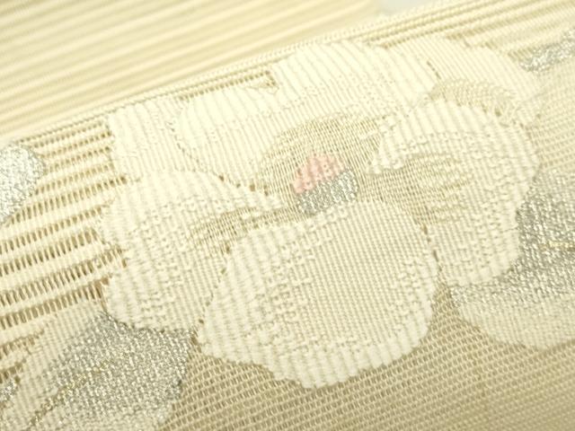 平和屋着物*夏物 八寸名古屋帯 絽綴れ 流水花文 金銀糸 正絹 逸品 CABI5460rv
