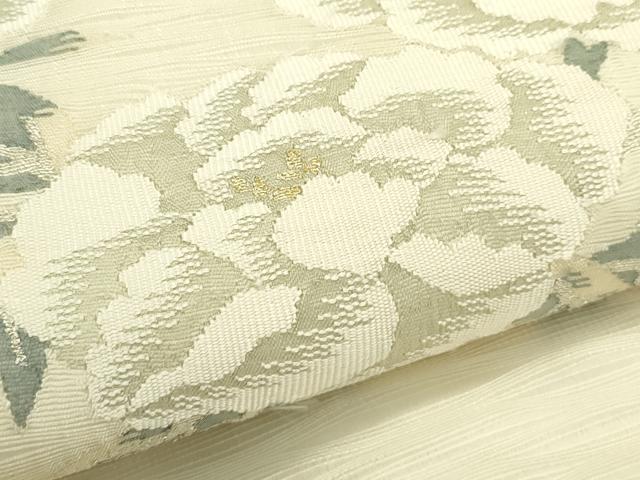 平和屋着物*夏物 太鼓柄袋帯 すくい織 光琳水草花文 金銀糸 正絹 逸品 未使用 CABI5463rv