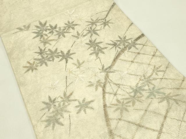 平和屋着物*夏物 太鼓柄袋帯 作家物 手描き 籬楓文 金彩 正絹 逸品 CABI5465rv
