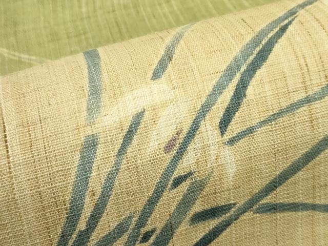 平和屋着物*夏物 九寸開き名古屋帯 手描き 草花文 麻 逸品 CABI5471rv