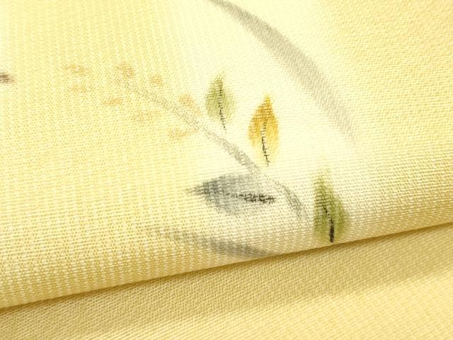 平和屋着物*夏物 九寸開き名古屋帯 手描き 草木文 正絹 逸品 CABI5480rv