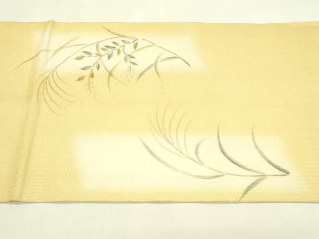 平和屋着物*夏物 九寸開き名古屋帯 手描き 草木文 正絹 逸品 CABI5480rv