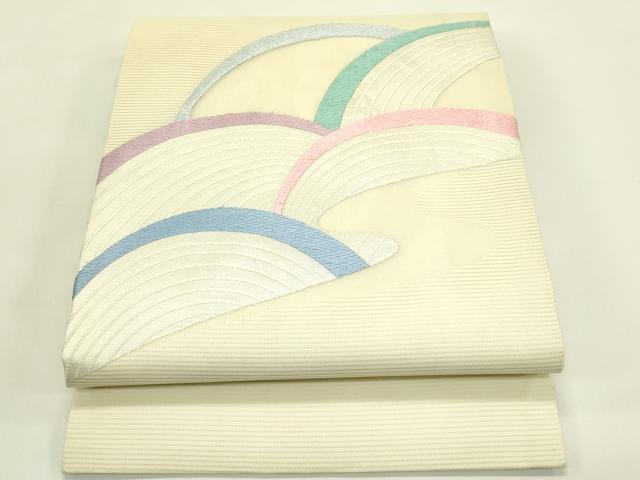 平和屋着物*夏物 九寸開き名古屋帯 唐織 青海波 正絹 逸品 未使用 CABI5481rv