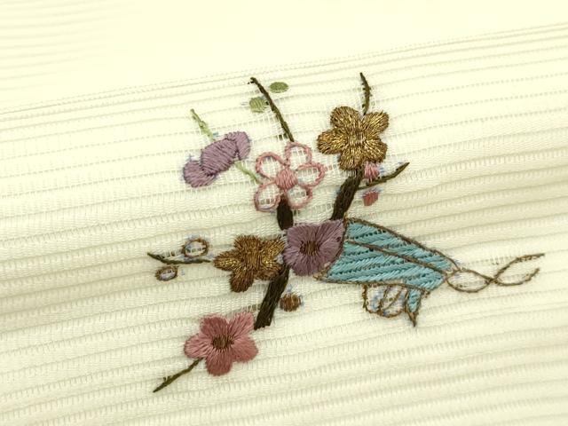 平和屋着物*夏物 九寸開き名古屋帯 刺繍 草花文 金糸 正絹 逸品 CABI5483rv