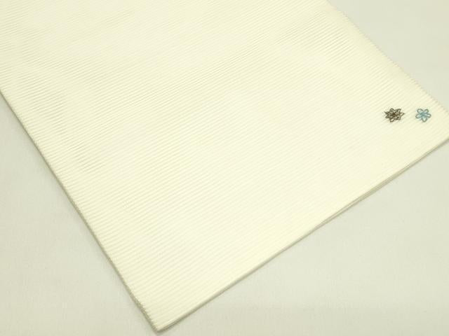 平和屋着物*夏物 九寸開き名古屋帯 刺繍 草花文 金糸 正絹 逸品 CABI5483rv