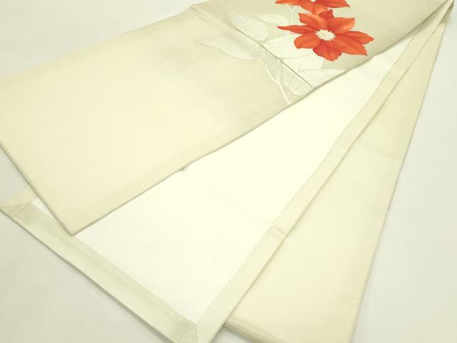 平和屋着物*夏物 九寸開き名古屋帯 草花文 金銀糸 正絹 逸品 未使用 CABI5486rv