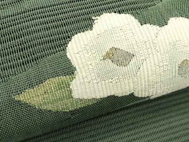 平和屋着物*夏物 八寸名古屋帯 絽綴れ 草花文 金銀糸 正絹 逸品 CABI5492rv