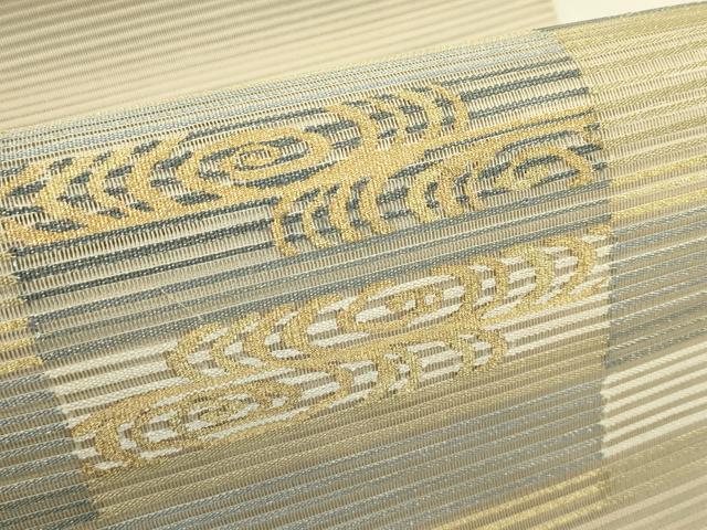 平和屋着物*夏物 八寸名古屋帯 絽綴れ 光琳水市松文 金銀糸 正絹 逸品 CABI5497rv