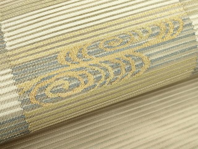 平和屋着物*夏物 八寸名古屋帯 絽綴れ 光琳水市松文 金銀糸 正絹 逸品 CABI5497rv