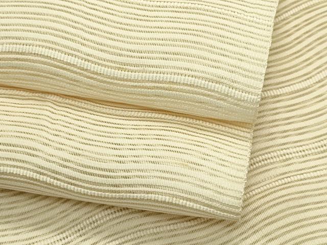 平和屋着物*夏物 八寸名古屋帯 絽綴れ よろけ縞 薄香色 正絹 逸品 CABI5502rv