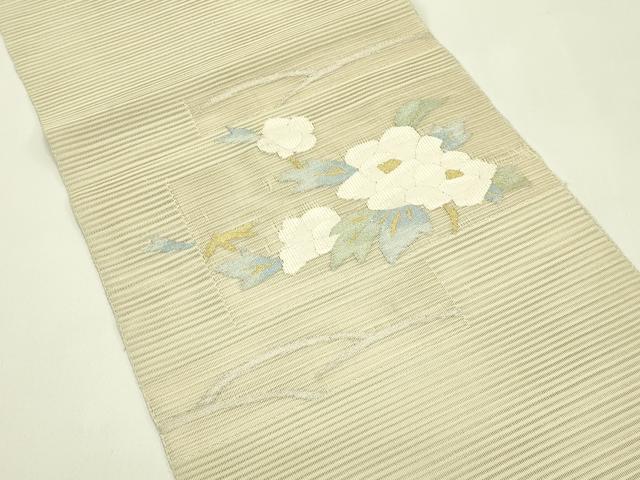 平和屋着物*夏物 八寸名古屋帯 絽綴れ 枝花文 金銀糸 正絹 逸品 CABI5504rv