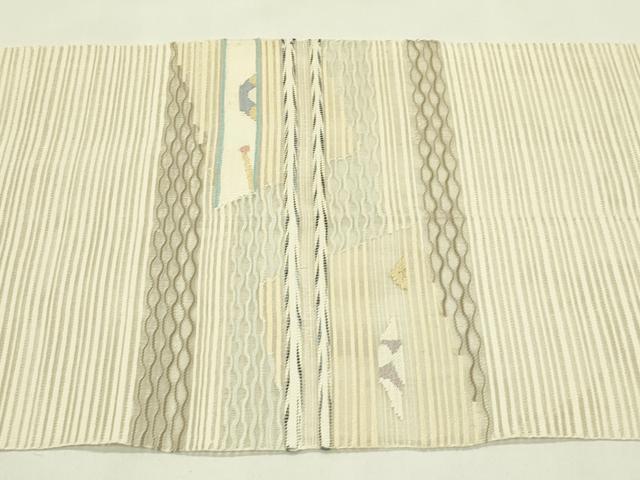 平和屋着物*夏物 八寸名古屋帯 絽綴れ 抽象文 金糸 正絹 逸品 CABI5513rv