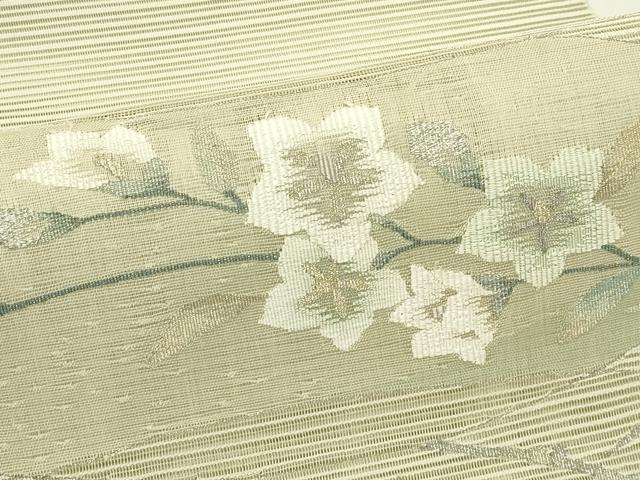 平和屋着物*夏物 八寸名古屋帯 絽綴れ 草花文 金銀糸 正絹 逸品 CABI5515rv