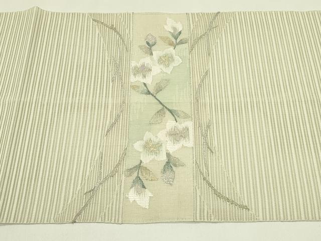 平和屋着物*夏物 八寸名古屋帯 絽綴れ 草花文 金銀糸 正絹 逸品 CABI5515rv