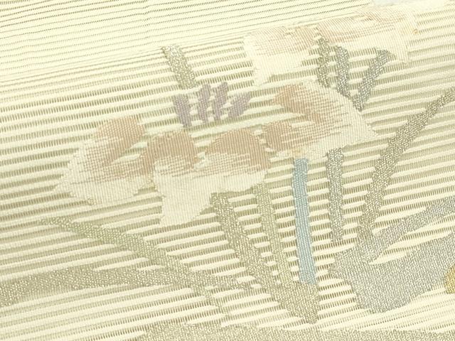 平和屋着物*夏物 八寸名古屋帯 絽綴れ 杜若 金銀糸 正絹 逸品 CABI5523rv