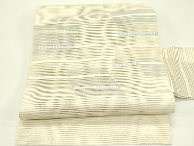 平和屋着物*夏物 八寸名古屋帯 絽綴れ 色紙重ね文 金糸 正絹 逸品 CABI5524rv