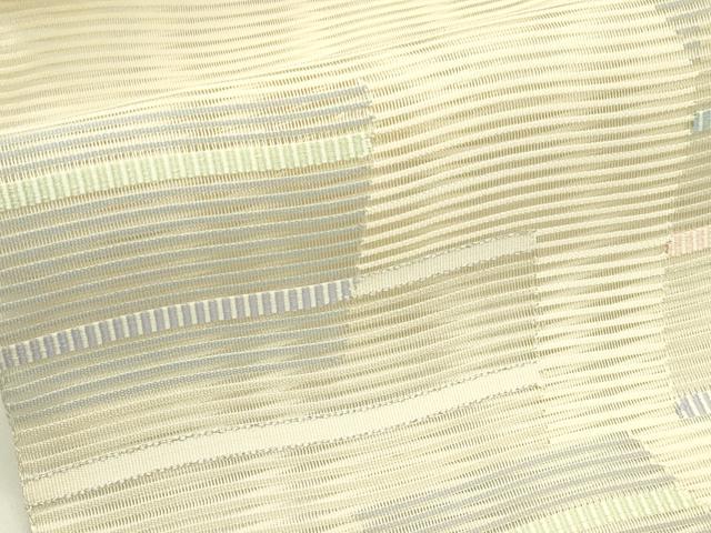 平和屋着物*夏物 八寸名古屋帯 絽綴れ 色紙重ね文 金糸 正絹 逸品 CABI5524rv