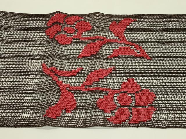 平和屋着物*夏物 八寸名古屋帯 羅 草花文 正絹 逸品 CABI5532rv