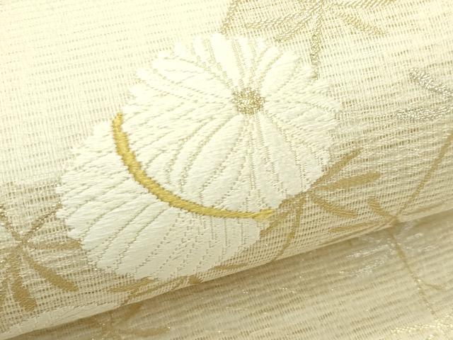 平和屋着物*夏物 六通柄袋帯 唐織 菊 金銀糸 正絹 逸品 未使用 CABI5536rv