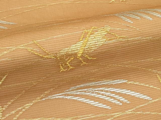 平和屋着物*夏物 六通柄袋帯 鈴虫 コオロギ 金銀糸 正絹 逸品 CABI5538rv