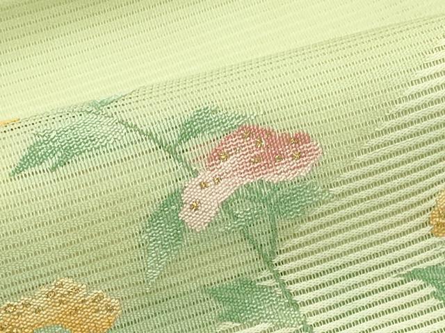 平和屋着物*夏物 九寸名古屋帯 女郎花 金糸 正絹 逸品 CABI5551rv