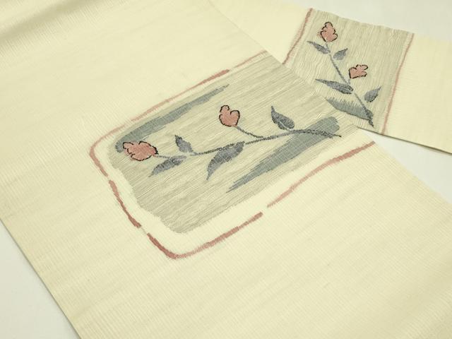 平和屋着物*夏物 九寸名古屋帯 草花文 正絹 逸品 CABI5555rv