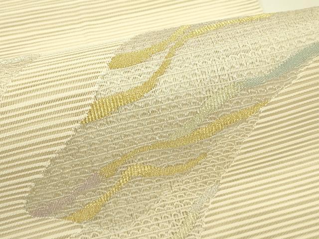 平和屋着物*夏物 八寸名古屋帯 絽綴れ 抽象文 金銀糸 正絹 逸品 CABI5558rv