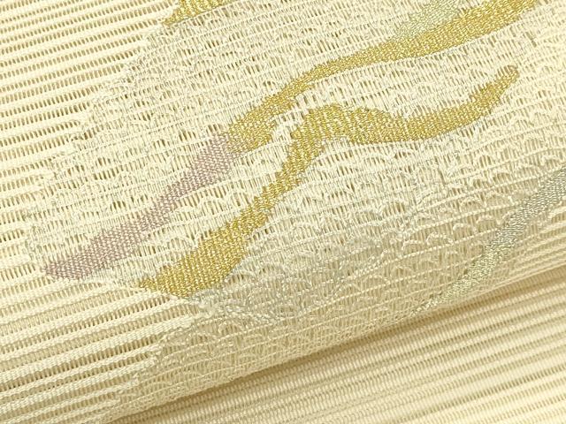 平和屋着物*夏物 八寸名古屋帯 絽綴れ 抽象文 金銀糸 正絹 逸品 CABI5558rv