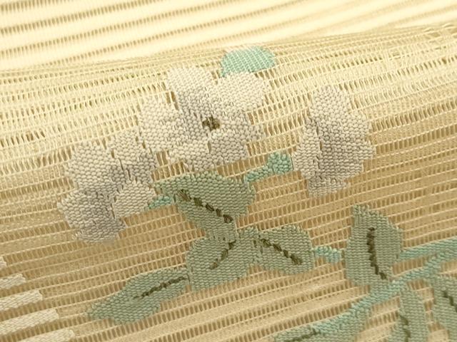 平和屋着物*夏物 八寸名古屋帯 絽綴れ 地紙花蝶文 正絹 逸品 CABI5559rv