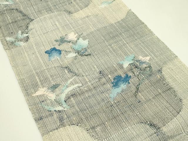 平和屋着物*夏物 八寸名古屋帯 草花文 正絹 逸品 CABI5562rv