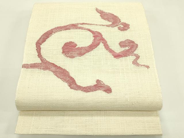 平和屋着物*夏物 八寸名古屋帯 渦巻文 正絹 逸品 CABI5566rv