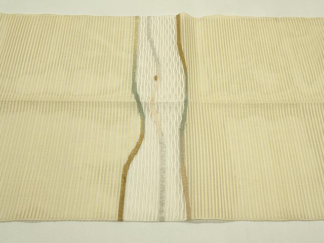 平和屋着物*夏物 八寸名古屋帯 絽綴れ 霞文 金銀糸 正絹 逸品 CABI5570rv