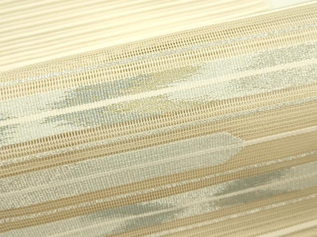 平和屋着物*夏物 八寸名古屋帯 絽綴れ 横段文 金銀糸 正絹 逸品 CABI5571rv