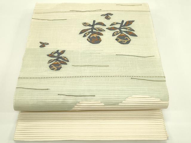 平和屋着物*夏物 八寸名古屋帯 絽綴れ 草花文 正絹 逸品 CABI5572rv