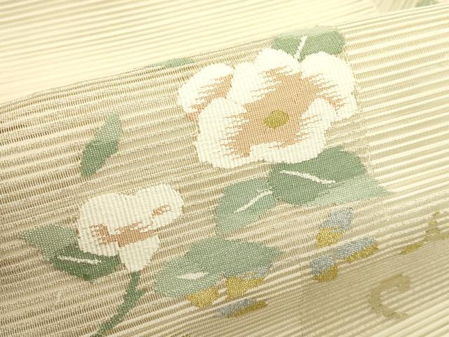 平和屋着物*夏物 八寸名古屋帯 絽綴れ 流水草花文 金銀糸 正絹 逸品 CABI5577rv
