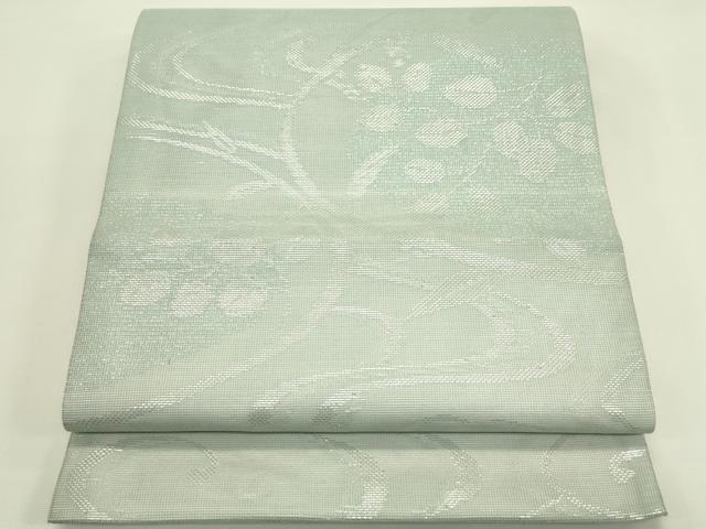 平和屋着物*夏物 六通柄袋帯 流水萩文 銀糸 正絹 逸品 CABI5584rv