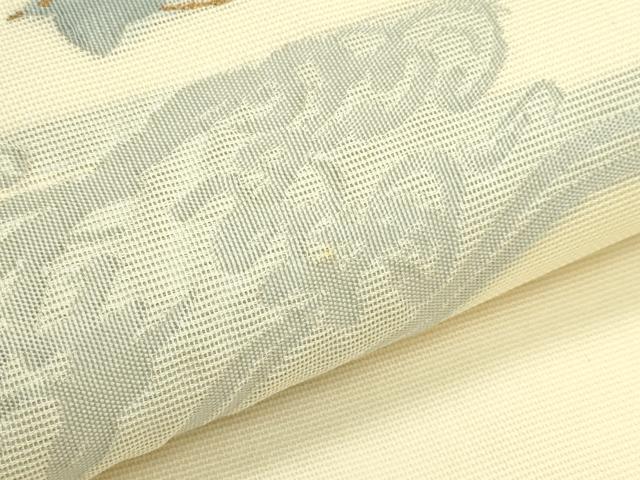 平和屋着物*夏物 九寸名古屋帯 千鳥 立波文 金糸 正絹 逸品 CABI5586rv